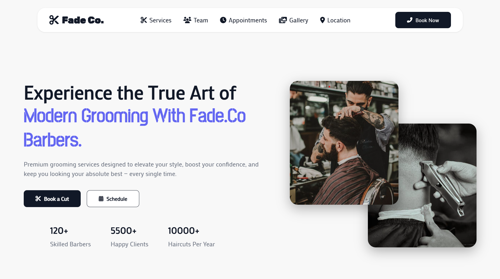 Barbing Salon Website